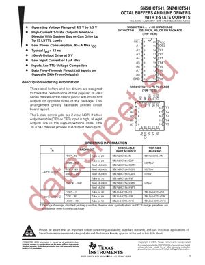 SN74HCT541PWRG4 datasheet  